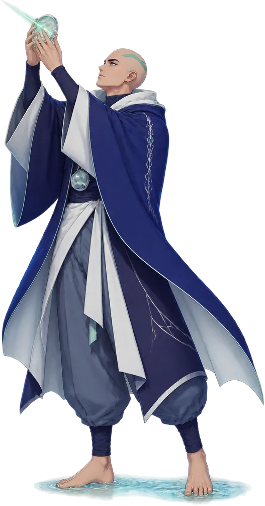 Kembaran Sauro mengangkat lensa kaca, seberkas cahaya mint menembusnya